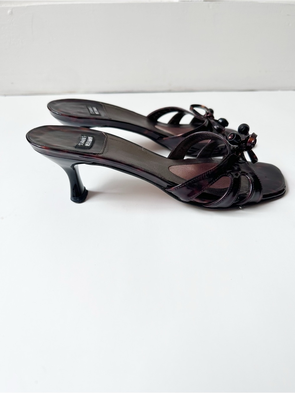 VINTAGE STUART WEITZMAN tortoise kitten heel slide - Picture 5 of 8